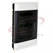 FM Distribution Box Practibox S, 3x 18M, 90A 230/400VAC, PEN 35+35| 1.5..25mm², 436x615x103, IP40 IK07 cl.II, white with smoked transparent door