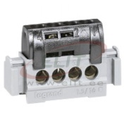 L-Terminal Block, 4x 1.5..16mm², 80A 400V, touch-proof, Legrand, black