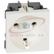 Socket Mosaic, mech.| 2P+E, 16A 250VAC, 2M, Legrand, white