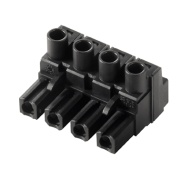 PCB Plug-In Connector BLZ 7.62HP/04/180 SN BK BX, female plug, 7.62mm, 4P, 180°, clamping yoke, 4mm², Weidmüller, black