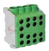 Main Terminal Block Al/Cu HLAK 35-1/6 M2, 2x 35/25mm²/ 6x 25/16mm², 160/125A 1000VAC/DC, 3.5/2.5Nm, TS35, green
