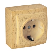 SM Socket Themis, 2P+E Schuko, 16A 250VAC, Nilson, maple