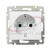 FM Socket Valena, mech.| 2P+E Schuko w. shutters, 10/16A 250VAC, 2.5mm² screw clamp, white