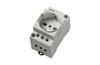 Modular Socket, 2P+E 10/16A 250VAC Schuko ^Bipasso (IT), LED green, 2.5M, TS35