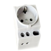 Modular Socket, 2P+E 10/16A 250VAC Schuko, 2.5M, TS35