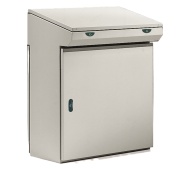 Control Desk ZBA, 800Wx1000Hx400D, front door, upper panel, TS35, gas springs, mounting plate, adj. cable entry, doors w. ø3mm double bar closing system, CE/UL, IP55 IK10, NEMA12, grey