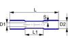 Butt Connector Ver 2 b heat shrink, 1.5..2.5mm² 600V, L37mm, -10..105°C, Polyolefin, copper, 100pcs/pck, blue