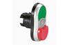 Push-button Osmoz, twin head| green I, white pilot light, red O projecting, ø22.5mm, metal bezel, IP66, Legrand