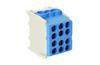 Main Terminal Block Al/Cu HLAK 25-1/4 M2, 2x 25/16mm²/ 4x 16/10mm², 130/100A 1000VAC/DC, 2.5/2Nm, TS35, Pollmann, blue