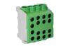 Main Terminal Block Al/Cu HLAK 35-1/6 M2, 2x 35/25mm²/ 6x 25/16mm², 160/125A 1000VAC/DC, 3.5/2.5Nm, TS35, green