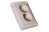 FM Socket Valena, 2x 2P+E Schuko w. shutters, 16A 250VAC, 2.5mm² screw clamp, incl. frame, mount in 1gang Ø60mm box, Legrand, beige