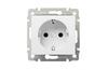 FM Socket Valena, mech.| 2P+E Schuko w. shutters, 10/16A 250VAC, 2.5mm² screw clamp, white