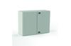 Mild Steel Enclosure E COR, 1200Wx1200Hx300D, plain double door, mounting plate, 2x gland plate 310x110, 1x lock w. ø3mm double bar key, rod system, C3M| epoxy resin layer, IP55 IK10, Nema4, grey