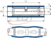 Jätkuhülss Ver 2 b, PVC isoleeritud, 1.5..2.5mm² 600V, L26mm, -25..75°C, PVC, copper, 100pcs/pck, sinine