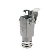 Base HDC 04A ELU 1M20G, size 1, side-locking clamp on lower side, diecast alumiinium, -40..125°C, screw mount, M20, IP65