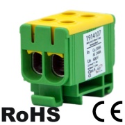 Hargnemisklemm Block Al/Cu UK50/2PE, 1P (4holes) 2.5-50mm² 290/320A 1000VAC/ 1500VDC, Hex5 4Nm 2.5..4mm²/ 12Nm 6..50mm², TS35, MaxPro, koro