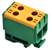 Hargnemisklemm Block Al/Cu UK50/2PE, 1P (4holes) 2.5-50mm² 290/320A 1000VAC/ 1500VDC, Hex5 4Nm 2.5..4mm²/ 12Nm 6..50mm², TS35, MaxPro, koro