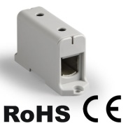 Hargnemisklemm Al/Cu UK240/1A, 1P (2holes) 35-240mm² 380/425A 1000VAC/ 1500VDC, Hex8 26Nm 35..120mm²/ 46Nm 150..240mm², panel mount, MaxPro, hall