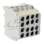 Hargnemisklemm Al/Cu HLAK 25-1/6 M2, 2x 25/16mm²/ 6x 16/10mm², 130/100A 1000VAC/DC, 2.5/2Nm, TS35, hall