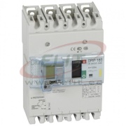 Kompaktkaitselüliti, rikkevoolukaitselülitid DPX³ 160, 125A 4x400VAC 16kA, short-circuit protection 0.8..1In, overload protection 10In, RCD w. LCD| adj. 0.03-0.3-1-3A, adj. trip 0-0.3-1-3s, incl. screws/ cage clamps Al/Cu 70/95mm², panel mount