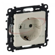 Pistikupesa Valena Life, mech.| 2P+E Schuko, 16A 250VAC, incl. cover plate, spring clamp, Legrand, beež