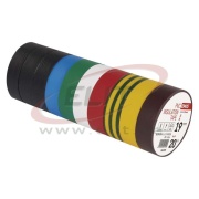 Isoleerteip, 19mm x 20m, dielectric strength 40kV/mm, PVC, UV resistant, water resistant, -25..90°C, 10pcs. mix