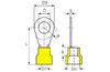 Kaabliking kraega R 6.4 g, 4..6mm² M6, ø6.4 L29, -25..75°C, PVC, 100pcs/pck, kollane