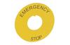 e-Stop Marker, Ø60mm, ø22.5mm, PA66, -40..100°C, UL94 V-2, self-adhesive, yellow