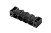 PCB Plug-in Connector SL 7.62HP/02/90F 3.2 SN BK BX, male header, flange, THT solder connection, 7.62mm, 2P, 90°, solder pin 3.2mm, tinned, black