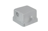 Cover HDC 04A DMDL 2BO, size 1, for female insert, cover for lower part of housing, side-locking clamp on lower side, diecast alumiinium, -40..125°C, IP65, Weidmüller