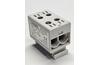 Hargnemisklemm Al/Cu TBA, 1P (4holes) 2.5-50mm² 290/320A 1000VAC/1500VDC, 35mm DIN-rail, Koral, grey