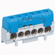 N-Terminal Block, 1x 10..35 + 5x 6..25mm², 100A 400V, touch-proof, blue