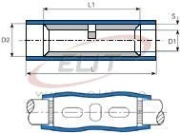 Butt Connector Ver 2 b, insulated, 1.5..2.5mm² 600V, L26mm, -25..75°C, PVC, copper, 100pcs/pck, blue