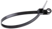 Cable Tie w. Screw Mount 200/4.8 SW, 22.2kg, Polyamide 6.6, -40..85°C, UL94 V-2, UL, Lloyd’s, 100pcs/pck, black