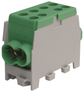 Main Terminal Block Al/Cu HLAK 35-1/2 M2, 2x 35/25mm²/ 2x 25/16mm², 160/125A 1000VAC/DC, 3.5/2.5Nm, TS35, green
