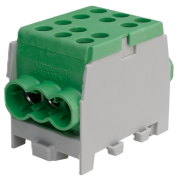 Main Terminal Block Al/Cu HLAK 35-1/4 M2, 2x 35/25mm²/ 4x 25/16mm², 160/125A 1000VAC/DC, 3.5/2.5Nm, TS35, green