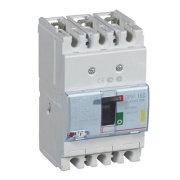 Moulded Case Circuit Breaker DPX³ 160, 125A 3x400VAC 16kA, short-circuit protection 0.8..1In, overload protection 10In, incl. screws/ cage clamps Al/Cu 70/95mm², panel mount, Legrand