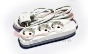 Multi-Outlet Extension Quattro, 3x 2P+E Schuko 3600W 16A 250VAC, 2m cable 3x 1.5mm², white