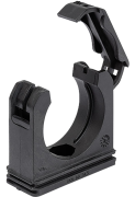 Conduit Clamp w. Cover RQS, D54.5mm, fixing ribs as strain relief, -40..120°C, polyamide PA6, HB (UL 94), IP68/69, black