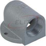 Flanged Elbow 90°, PG21, zinc diecasting, NBR, -40..100°C, IP65, Agro, hammergrey enamel