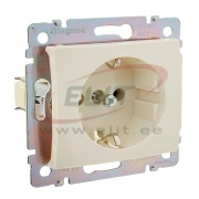 FM Socket Valena, mech.| 2P+E Schuko w. shutters, 10/16A 250VAC, 2.5mm² screw clamp, Legrand, beige