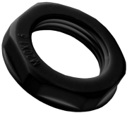 Locknut w. Flange Synthetic, M32x1.5, wrench 42mm, -30..100°C, PA6, HF, black