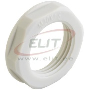 Locknut w. Flange Synthetic, PG11, wrench 24mm, thread 5mm, -30..100°C, PA6, HF, light grey