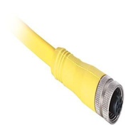 Cordset 889R, female AC Micro 6pin » flying-lead, 4A 250V, -20..105°C, polyurethane, gold over nickel-plated brass, PVC, 5m, IP67/69K, Allen-Bradley, yellow