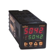 Digital Timer XT5042, dual display| 4dig. 7seg. LED, 7funct. (count up/down)| 0..99.99s..9999h, 2CO (SPST) 5A 250VAC/ 24VDC, pulse ^gate start, 2x set point, reset| front ^remote ^power interruption, sv 24VAC/DC/ 85..270VAC, ■48x48/ □45x45mm
