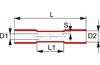 Butt Connector Ver 1.25 r heat shrink, 0.5..1.5mm² 600V, L37mm, -10..105°C, Polyolefin, copper, 100pcs/pck, red