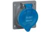 Panel Mount Socket Hypra, 1P+N+E 16A 250VAC, plastic, IP44