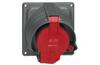 Panel Mount Socket w. Prisinter Hypra, 3P+N+E 63A 415VAC, plastic, IP44