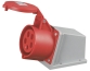 SM Industrial Socket, 3P+N+E 32A 415VAC, IP44, MaxPro, red