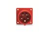 PM Industrial Flange Inlet, 3P+N+E 16A 415VAC, IP44, MaxPro, red